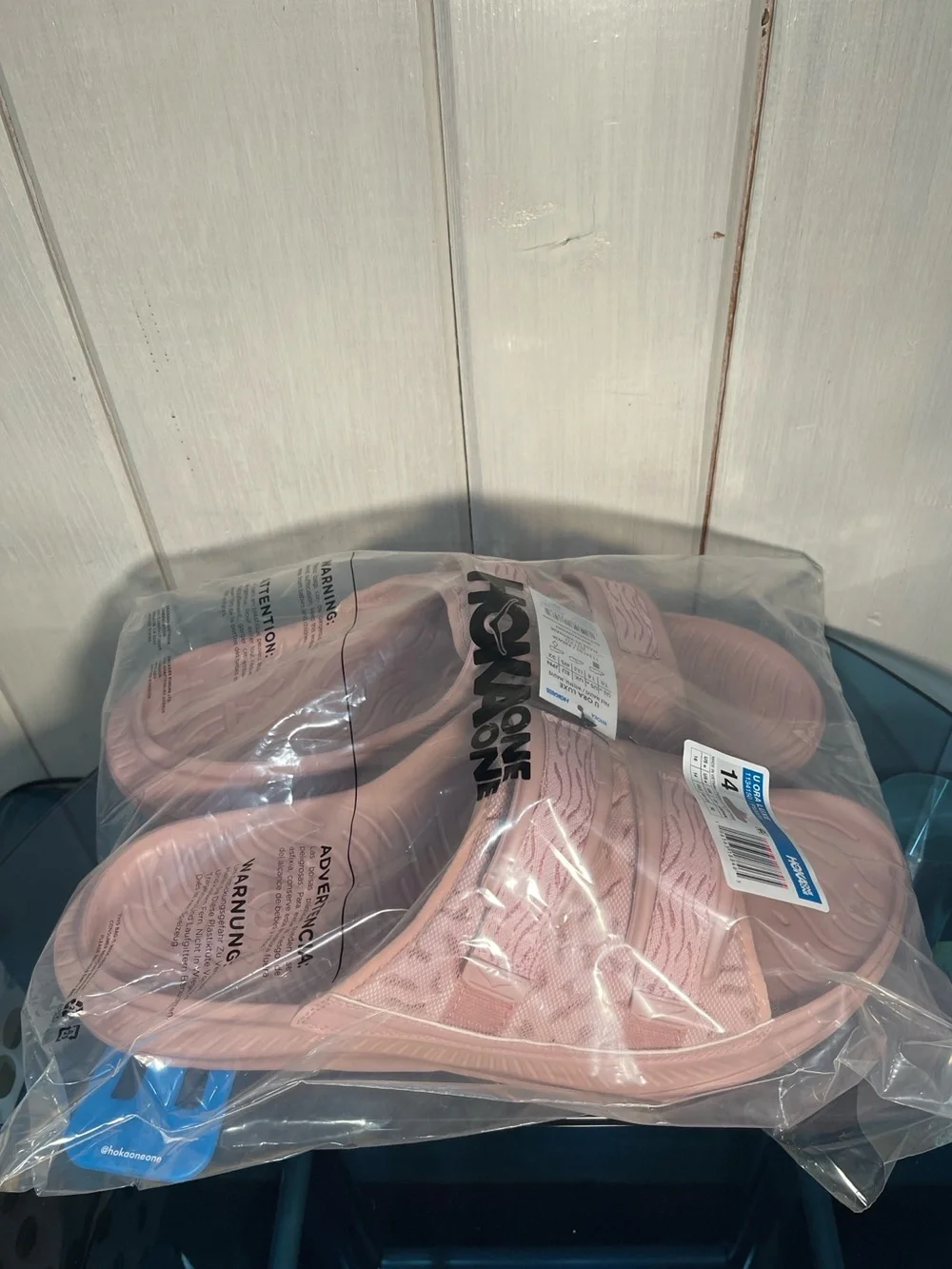 HOKA Gender Inclusive Ora Luxe Slide Sandal NWT W 16 / M 14 Pink Pale Mauve